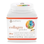 Youtheory Collagen Powder - Hydrolyzed Collagen Peptides with Vitamin C - Supports Healthy Bones, Joints & Immune System* - Vanilla - 4.7 oz 6-Day Supply