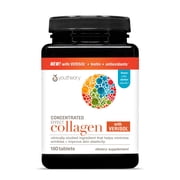 Youtheory Concentrated Effect Collagen with Verisol - Advanced Collagen Supplement - Supports Skin, Hair Thickness & Nail Strength - with Biotin & Vitamin C - Gluten, Soy & Dairy Free - 180 Tablets