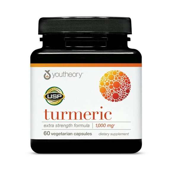 Youtheory Turmeric Curcumin Supplement with Black Pepper BioPerine, Powerful Antioxidant Properties for Joint & Healthy Inflammation Support, 60 Capsules