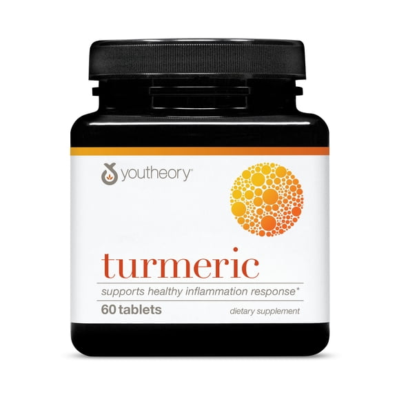 Youtheory Turmeric Curcumin Supplement with Black Pepper BioPerine, Powerful Antioxidant Properties for Joint & Healthy Inflammation Support, 60 Tablets