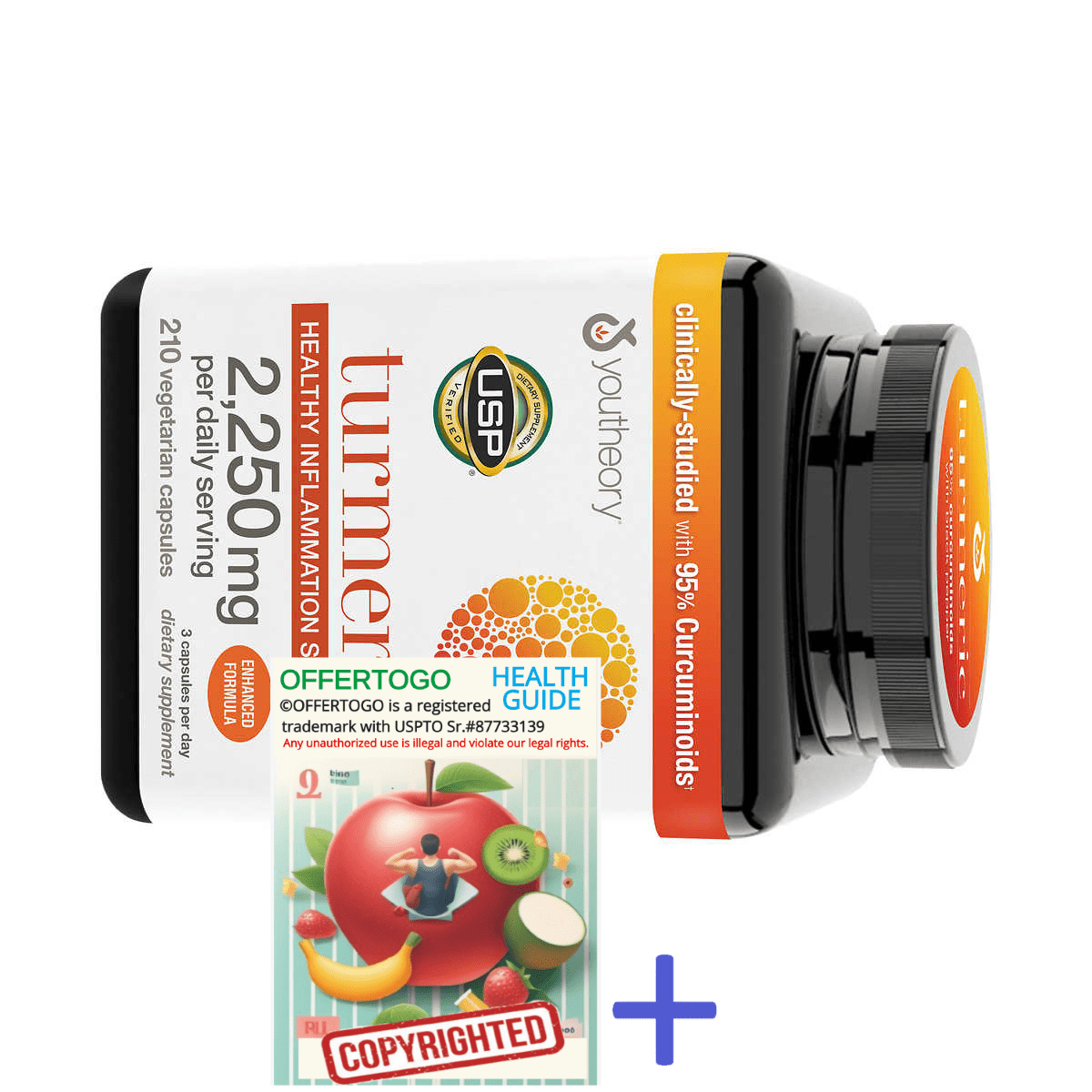 Youtheory Turmeric Extra Strength Formula 2,250 Mg., 210 Capsules