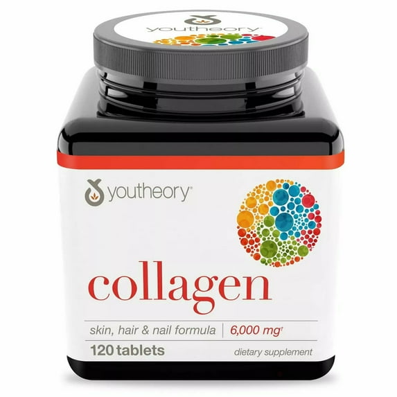 Youtheory Vitamin C Collagen Skin Hair & Nail Formula 6000mg 120 ct, 4-Pack