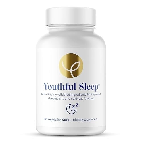 Youthful Sleep Supplement - Natural Sleep Support, No Melatonin, Deep Rest - 60 Capsules