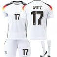 Youths 2024 Germany Home 17 WIRTZ Jersey Soccer Kids Soccer Set White