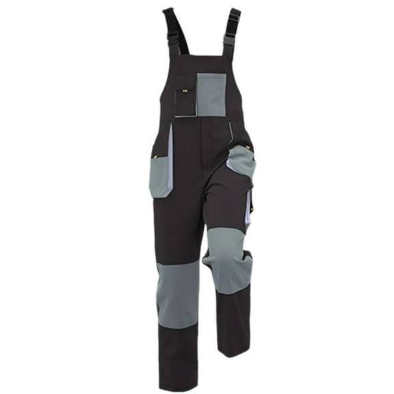 Youthup Big&Tall Men's Color Block Suspender Cargo Work Pants with 7 Utility Pockets for Spring & Fall Factory Wear