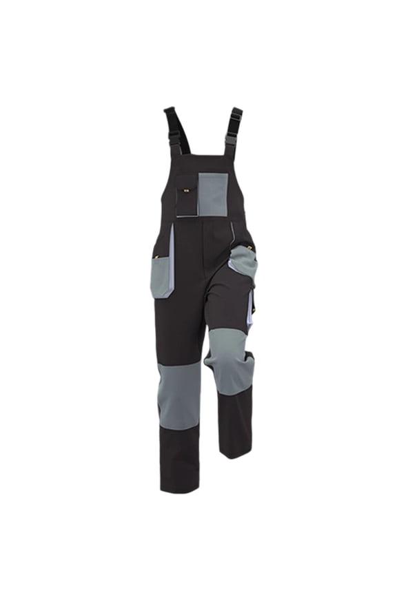 Big&Tall Men's Color Block Suspender Cargo Work Pants with 7 Utility Pockets for Spring & Fall Factory Wear
