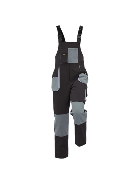 Big&Tall Men's Color Block Suspender Cargo Work Pants with 7 Utility Pockets for Spring & Fall Factory Wear