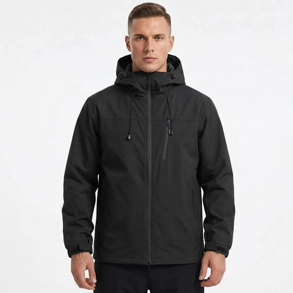 Youthup Men's Casual Colorblock Hooded Windproof Waterproof Jacket with 10001-15000mm Breathability for Outdoor Hiking Camping