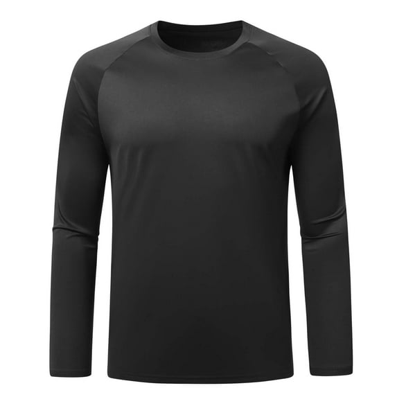 Youthup Men's Casual Loose Fit Solid Color Long Sleeve T-Shirt for Youth, Summer Sporty Basic Tee