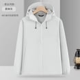 thumbnail image 1 of Youthup Men's Casual Solid Hooded Jacket, Detachable Sleeve Fleece Lined Stand Collar Loose Fit Convertible Jacket for Urban Wear, 1 of 2