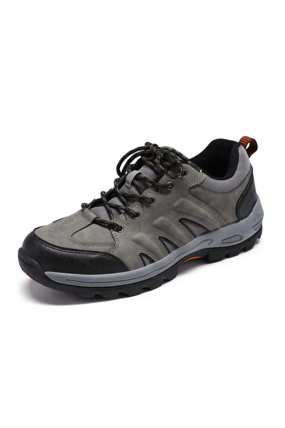 Men's Rugged Hiking Shoes, Lightweight Trail Sneakers with Non-Slip Outsole, Breathable Outdoor Walking Work Shoes, Gray