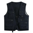 thumbnail image 1 of Youthup Men's Lightweight V-Neck Utility Vest with 13 Pockets - Zippered Casual Sleeveless Jacket for Outdoor Sports, Travel, Hiking (Polyester, Seasonless Layering), 1 of 15