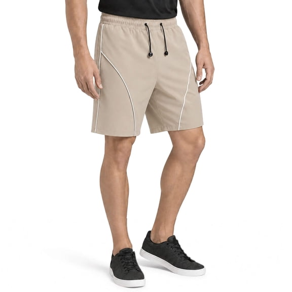 Youthup Men's Quick Dry Athletic Shorts, Loose Fit Drawstring Mid-Rise Summer Gym Running Casual Shorts with Reflective Strips & Side Pockets
