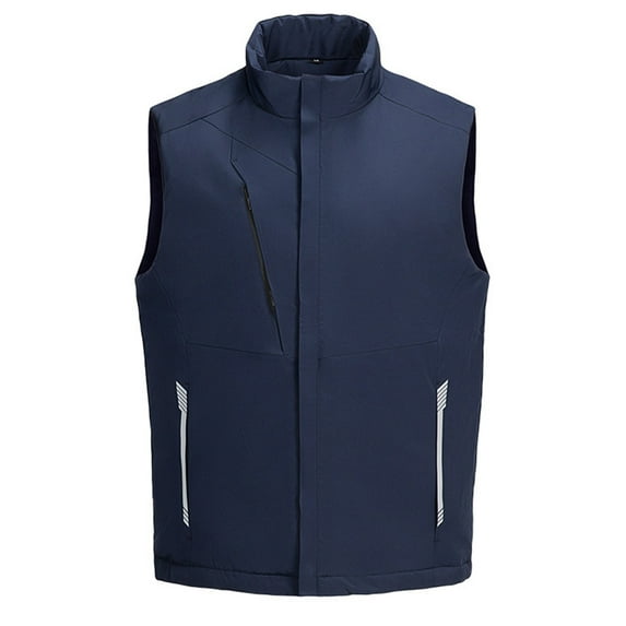 Youthup Men's Quilted Vest with Stand Collar - Wind-Resistant Thickened Sleeveless Jacket for Business Casual & Commuting