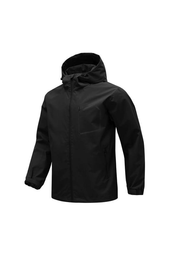 Men's Reflective Hooded Long Coat - 3D Tailored Loose Fit Outdoor Commuter Jacket with Multiple Pockets