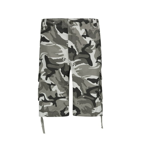 Youthup Men's Relaxed Fit Camo Cargo Work Shorts, Utility Shorts with 6 Pockets, No Elastic, Zip Fly & Wrinkle-Free for Summer Outdoor