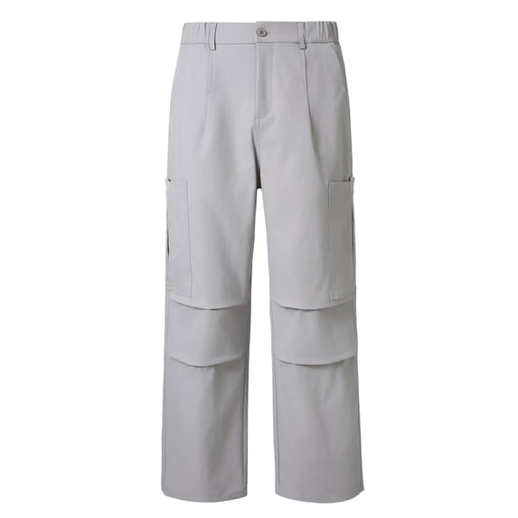 YOUTHUP Men's Relaxed Straight Leg Cargo Pants, Loose Fit Casual Parachute Pants with Multiple Pockets for Streetwear