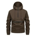 thumbnail image 1 of Youthup Men's Solid Color Breathable Hooded Jacket - Loose Fit Zip-Up Casual Outerwear, 1 of 11