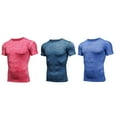thumbnail image 1 of Youthup Men's Solid Color Round Neck Tight-Fitting Quick-Dry Short Sleeve T-Shirt(3-piece set), 1 of 12