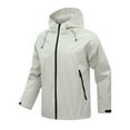 thumbnail image 1 of Youthup Men's Solid Color Water-Resistant Hooded Jacket - Breathable All-Season Raincoat with Moisture Wicking for Outdoor Activities, 1 of 5