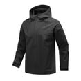 thumbnail image 1 of Youthup Men's Solid Color Water-Resistant Hooded Jacket - Breathable All-Season Raincoat with Moisture Wicking for Outdoor Activities, 1 of 7