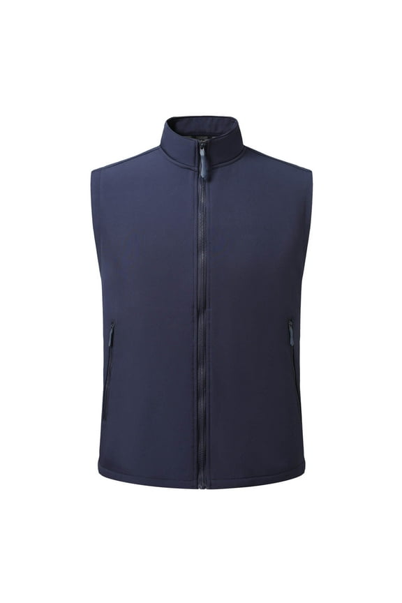 Men's Sporty Solid Color Vest, Water-Resistant Warm Windproof Fall Winter Vest for Hiking Camping Travel