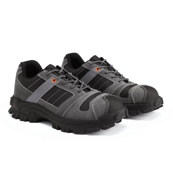 Youthup Men's Steel Toe Work Boots - Kevlar Anti-Puncture Ankle Safety Shoes with Non-Slip Sole