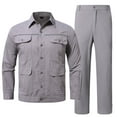 thumbnail image 1 of Youthup Men's Twill Cotton Summer Workwear Set, Durable 9-Pocket Work Shirt & Pants, Moisture-Wicking & Anti-Wrinkle Daily Outfit, 1 of 12