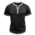 thumbnail image 1 of Youthup Men's Vintage-Inspired Half-Button Breathable T-Shirt with Chest Pocket for Urban Casual Wear, 1 of 8