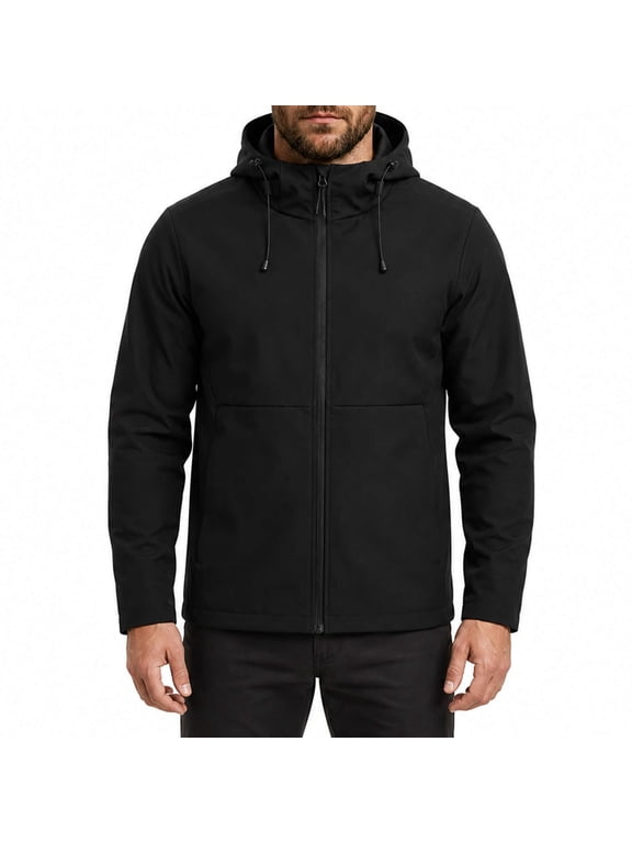 Men's Water-Resistant Hooded Windbreaker Jacket - Lightweight Breathable Outerwear for Hiking & Urban Commuting | Spring/Fall