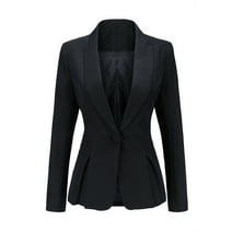 Youthup Women's Business 1 Button Waisted Blazer Suit Jacket with Shoulder Pad