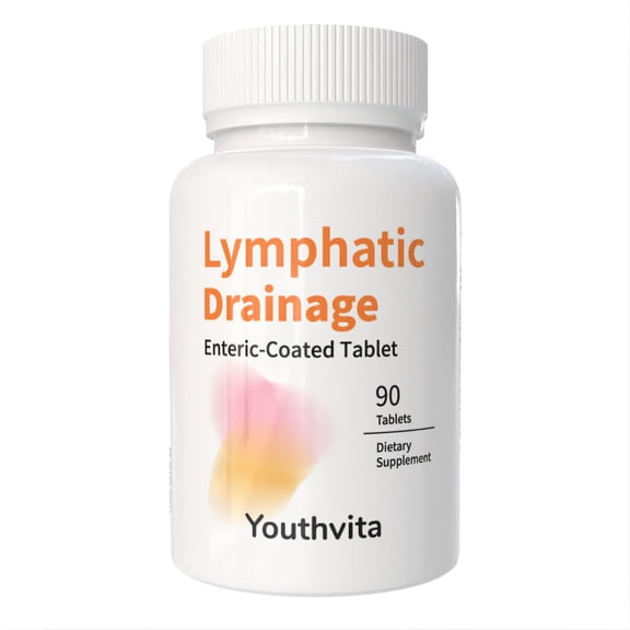 Youthvita Lymphatic Drainage Enteric-Coated Tablets Echinacea & Bromelain 2400 GDU/g with Horse Chestnut & Dandelion, Non-GMO, 90 Ct