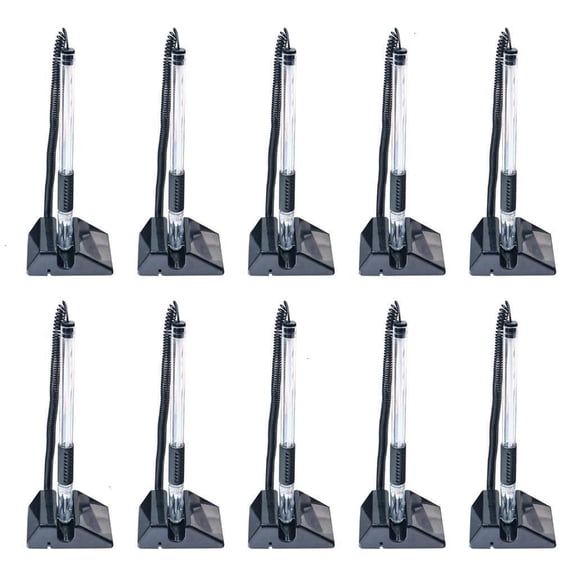 Youthyao 10Pcs Black Netural Pen with Adhesive-backed Base for Banks Hotel Use, Desktop Counter Pen Security Gel Inks Pen