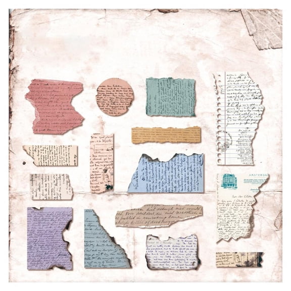 Youthyao 15Sheets Antique Paper Sticker Decorative Scrapbooking Sticker For Notebook Journals Card Making Craft Embellishments