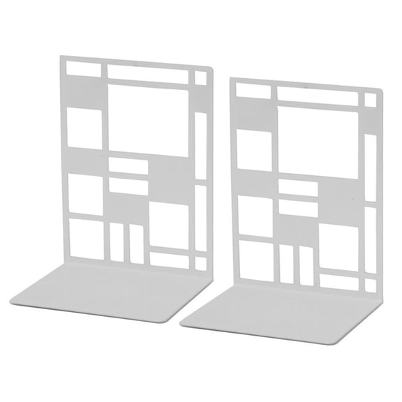 Youthyao 2 Pcs Multifunctional Book End Metal Book Stoppers Hollow Out Book Holders Shelf Decorative Bookends Book Rack