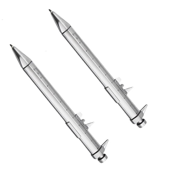 Youthyao 2 in 1 Ballpoint Pen 15cm Multifunctional with Vernier Caliper for Measurements Designers Study Use, 2Pcs