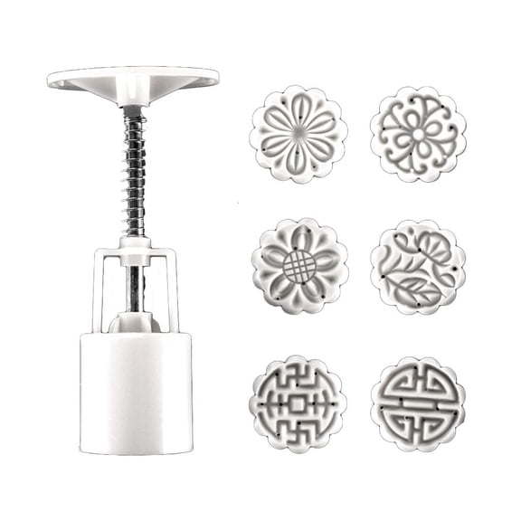 Youthyao 25g Mold with 6pcs Flower Stamps Hand Press Mould Bakeware