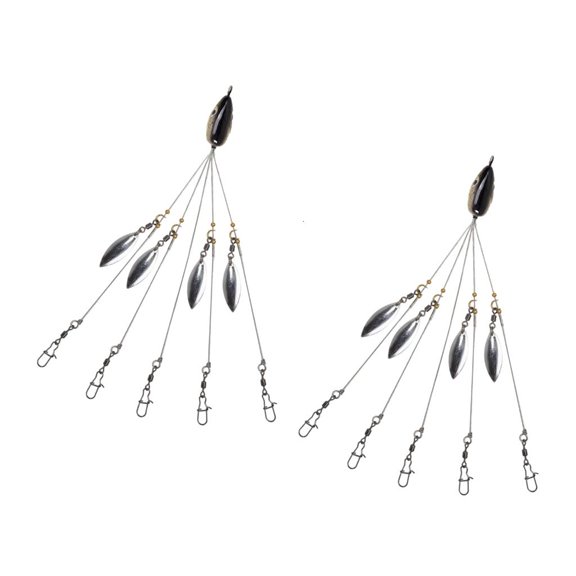 Youthyao 2Pcs Professional Umbrella Fishing Lures Rigs 5 Arm Rigs Head Swimming Baits Sea Fishing Tackle Group Attack Accessories