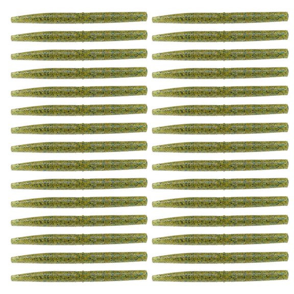Youthyao 30Pcs Soft Fishing Lures With Salts Earthworm Fishing Baits Salts Scent Soft PVC Stick Baits Salts Easy to Use