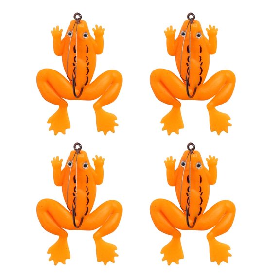 Youthyao 4Pcs Fishing Lures Soft Artificial Frogs Fishing Trout Fishing Lures Double Propellers Colorful Large Feet Swimbaits Set