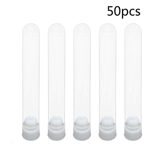 Youthyao 50Pcs/Pack 12x100mm Transparent Laboratory Clear Tubes Vials With P