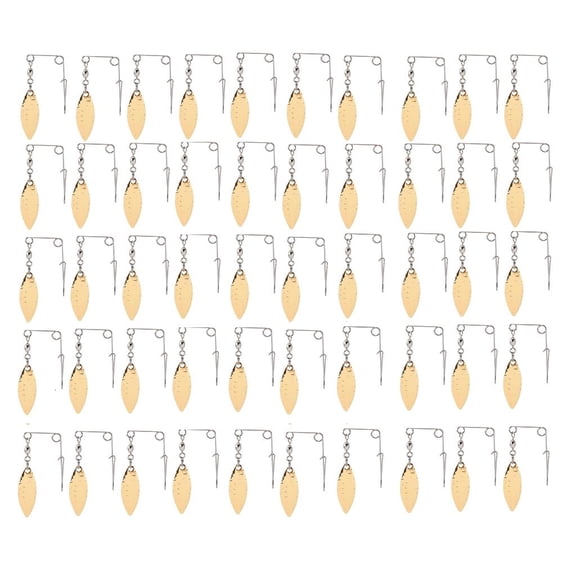 Youthyao 50Pcs Spinnerbaits Smooth Spoons Rigs Spinner Spinnerbait Spinner Shafts Lures Making Replacement Accessories Enduring