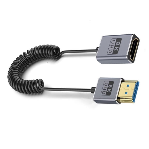 Youthyao 8K 60Hz Video Cord 2.1 Version Coiled Video Line with Straight/Left/Right/Up/Down Elbows Optional for Projector, Screens