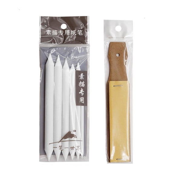 Youthyao Art Blending Set Sketching Drawing Tools Set Includes Blending Stumps Tortillions and Sandpapers for Artist Beginner