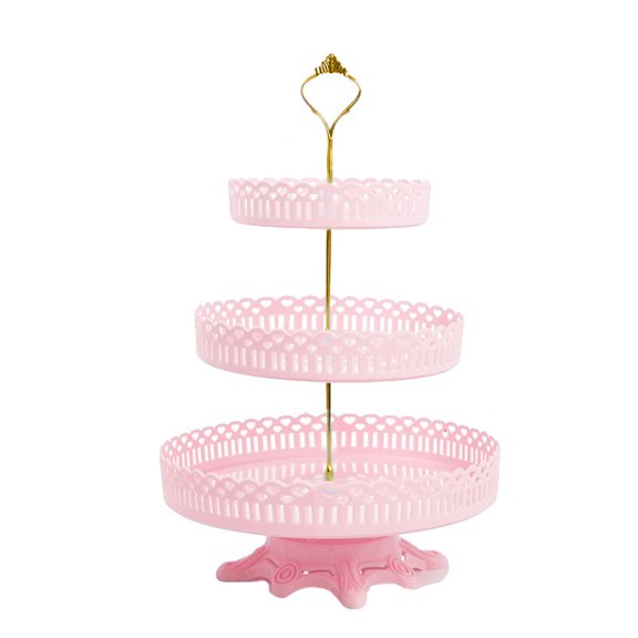 Youthyao Cupcake Stand Creative 3-Tie Round Lace Shape Optional Macaroon Tower Stand Practical and Popular Cake Display