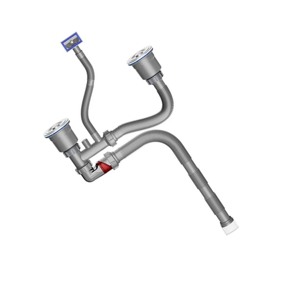 Youthyao Modifiable Double Bowl Effluent Structure For Sink 110mm Double Outlet Against Clogging Easy Installation