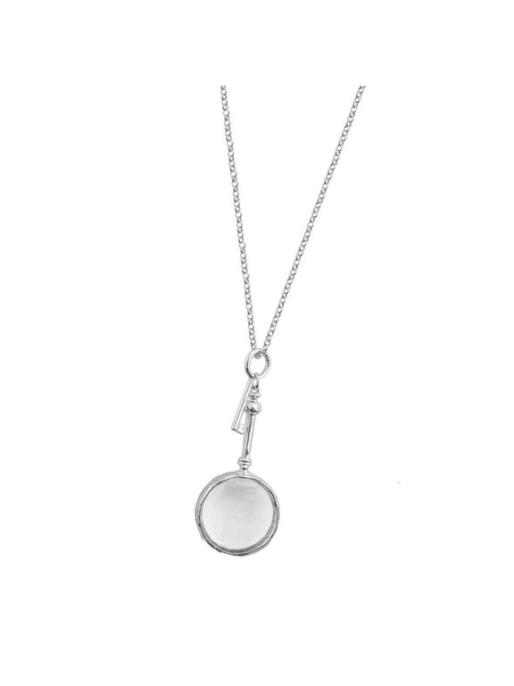 Neck Jewelry Practical Magnifying Glass Necklace Titanium Steel Texture