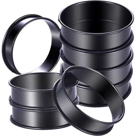 Youthyao Pack of 8 Tart Round Desserts Rings Nonstick English Cooking Pastry Rings Stainless Steel