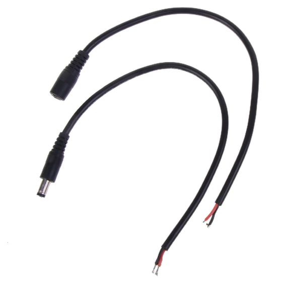 Youthyao Power Pigtail Plug Connector Cable 2.1mm x 5.5mm Male Female Pigtail Connectors for Security Camera