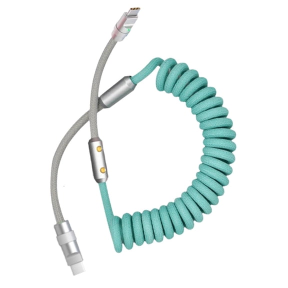 Youthyao Retractable Spring Cable, 120W USB C Rapid Charging Cable For USB C Electronics Metal Housing Plugs